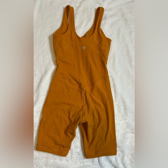 lululemon athletica Pants - Lululemon Align Bodysuit 8" Gold Color Jumpsuit Romper One Piece Size 2
